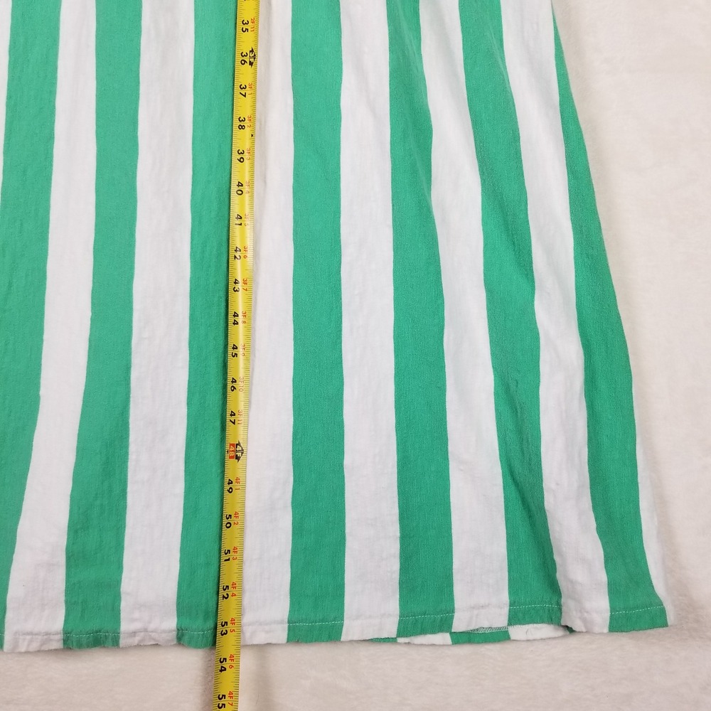 Boden Maxi Dress Women 12L Green White Striped Cotton Slub Sleeveless D0077 - Picture 8 of 9